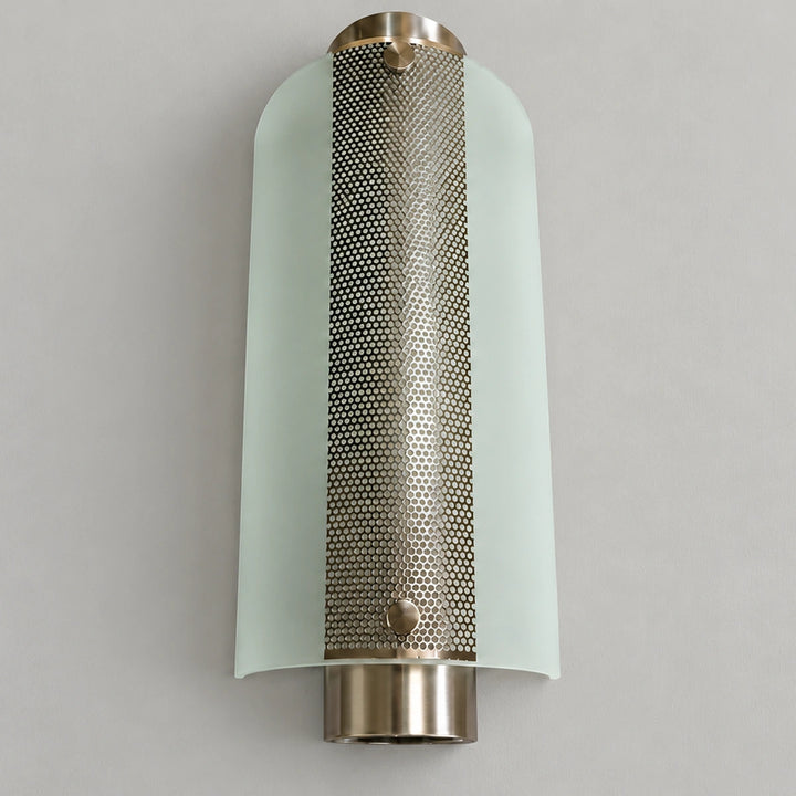 Frosted Glass & Perforated-Metal Wall Light