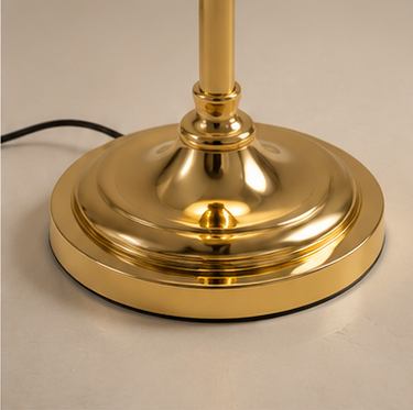 Crystal Globe Floor Lamp – Stacked Faceted Crystal with Antique Brass Pole & Pleated Linen Shade