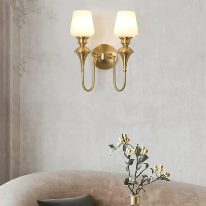 B&B Glass Wall Sconce Light Traditonal - Bliss and Birch