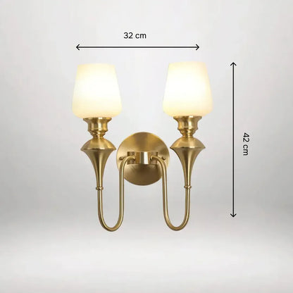 B&B Glass Wall Sconce Light Traditonal - Bliss and Birch