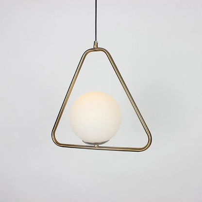 B&B Globe in Triangle Shape Hanging Light - Bliss and Birch