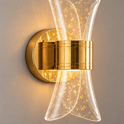 Gold centre and transparent shade with star and crescent decoration