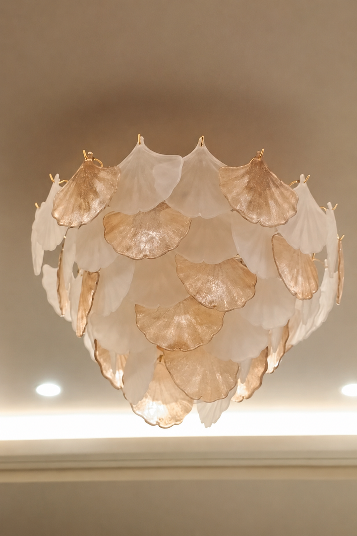 Golden Leaf Petal Chandelier