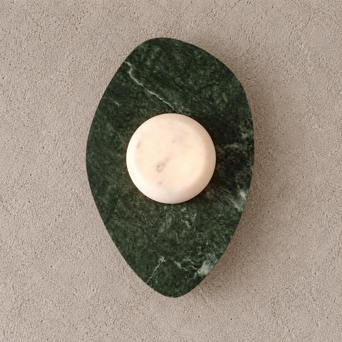 Sloppy Marble Wall Lamp, Green / White Stone, generated full product hero based on real product video