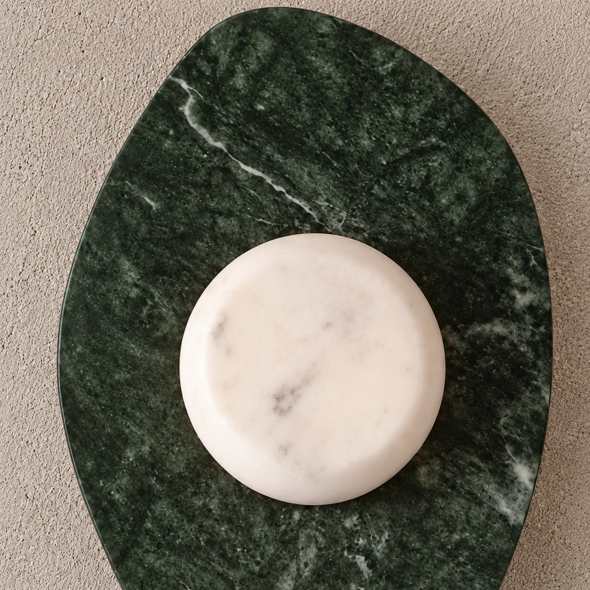 Sloppy Marble Wall Lamp, Green / White Stone, generated material detail based on real product video