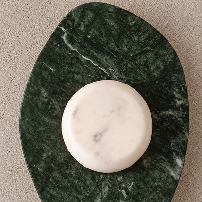 Sloppy Marble Wall Lamp, Green / White Stone, generated material detail based on real product video