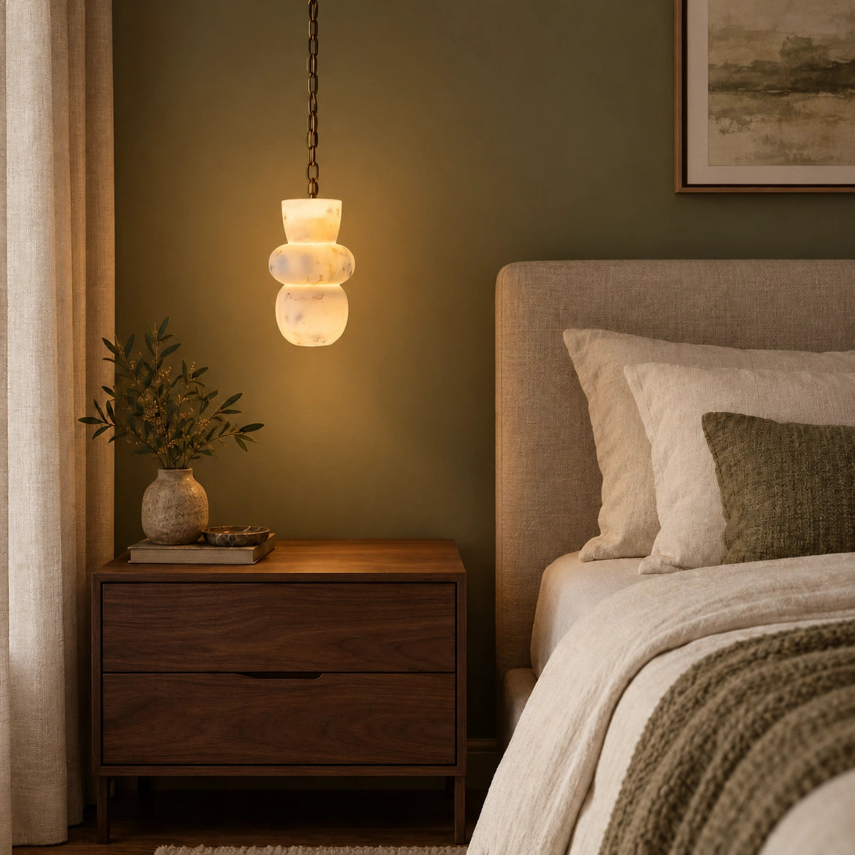 Bliss & Birch Trio Hanging Light - generated bedroom lifestyle