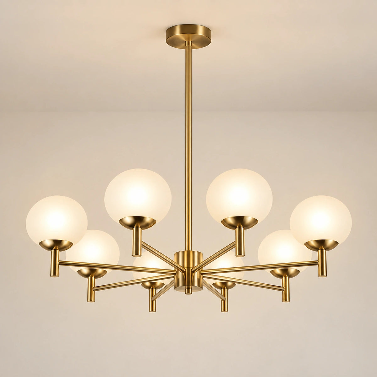 Eight-globe gold-toned chandelier premium hero