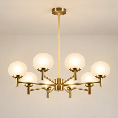 Eight-globe gold-toned chandelier premium hero