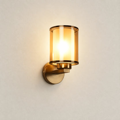 Cylindrical glass wall sconce premium hero