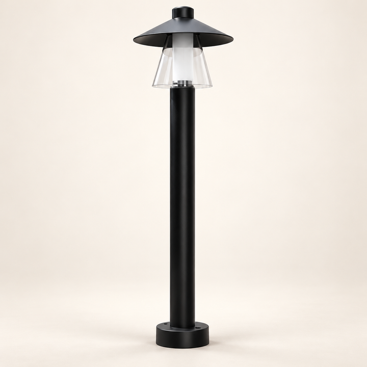 Halo Lantern Matte-Black LED Bollard Light