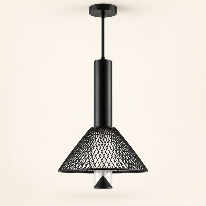 Nocturne Matte-Black Mesh LED Pendant Light
