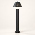 Linea matte-black LED bollard light on a clean premium studio background