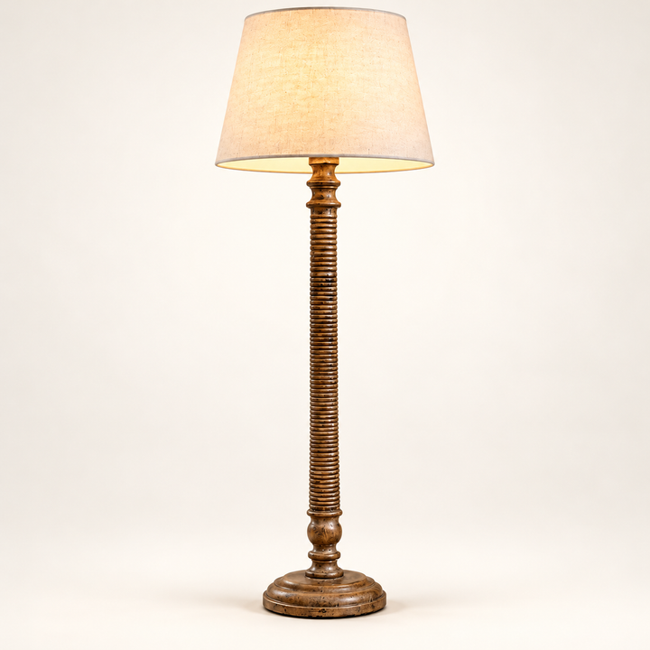 Lustrella Bronze Ribbed Column Floor Lamp
