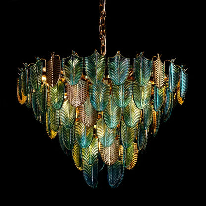 Glam Frost Gold Chandelier – 800 mm Frosted Glass Luxury