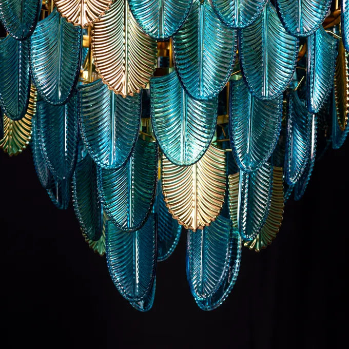 Glam Frost Gold Chandelier – 800 mm Frosted Glass Luxury