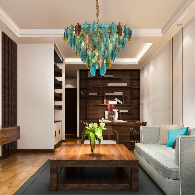 Glam Frost Gold Chandelier – 800 mm Frosted Glass Luxury