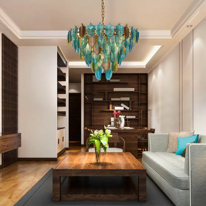 Glam Frost Gold Chandelier – 800 mm Frosted Glass Luxury