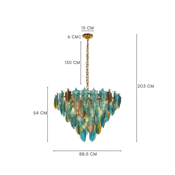 Glam Frost Gold Chandelier – 800 mm Frosted Glass Luxury
