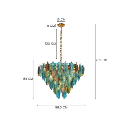 Glam Frost Gold Chandelier – 800 mm Frosted Glass Luxury