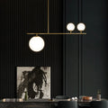 B&B Solara Linear Globe Light– 3 Globe Glass Chandelier (8” Rod Design) - Bliss and Birch