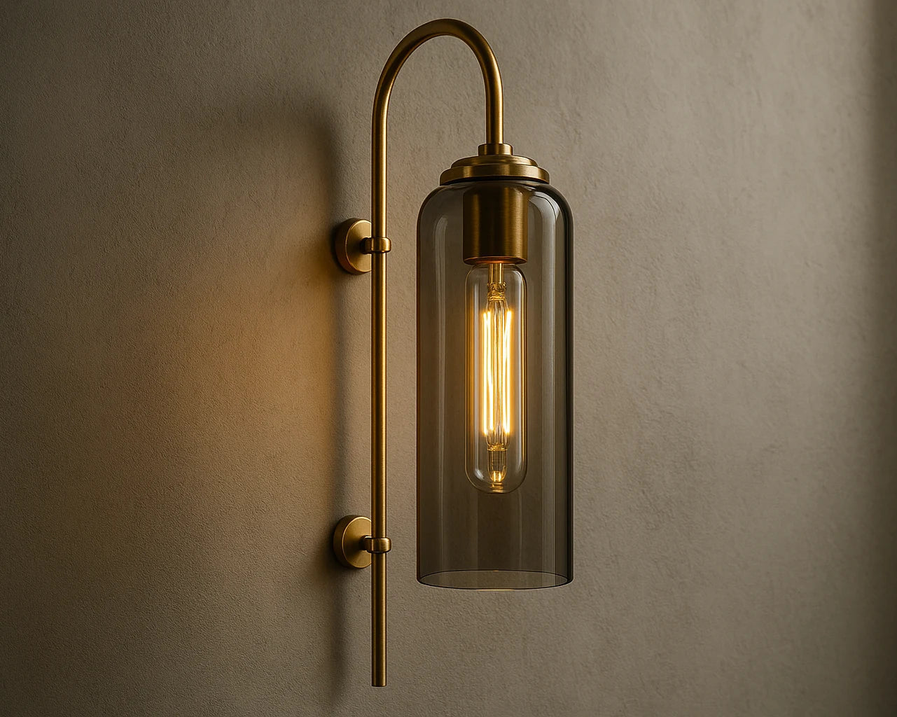 B&B Tall Designer Wall Lamp with Colored Glass Tube