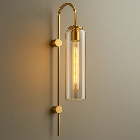 B&B Tall Designer Wall Lamp with Colored Glass Tube