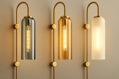 B&B Tall Designer Wall Lamp with Colored Glass Tube (Pack of 2)