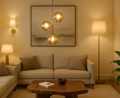 B&B Three-Globe Pendant Hanging Light - Bliss and Birch