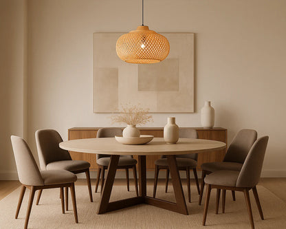 B&B Natural Rattan Ceiling Lamp