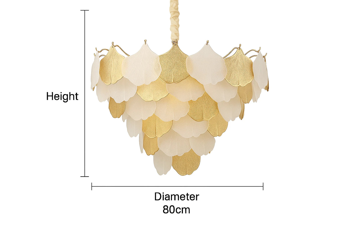 B&B Golden Leaf Petal Chandelier – Artistic Hanging Light