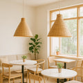 B&B Handcrafted Bamboo Woven Cone Pendant Light (Pack of 2) - Bliss and Birch