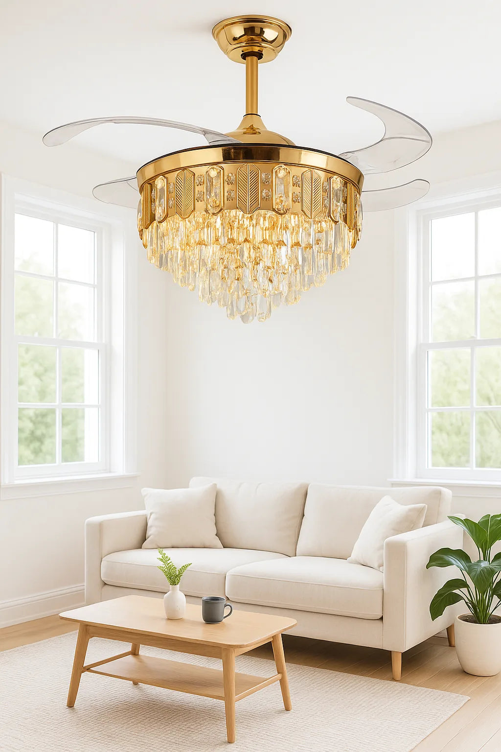 B&B Majestic Glow Crystal Ceiling Fan – K6260