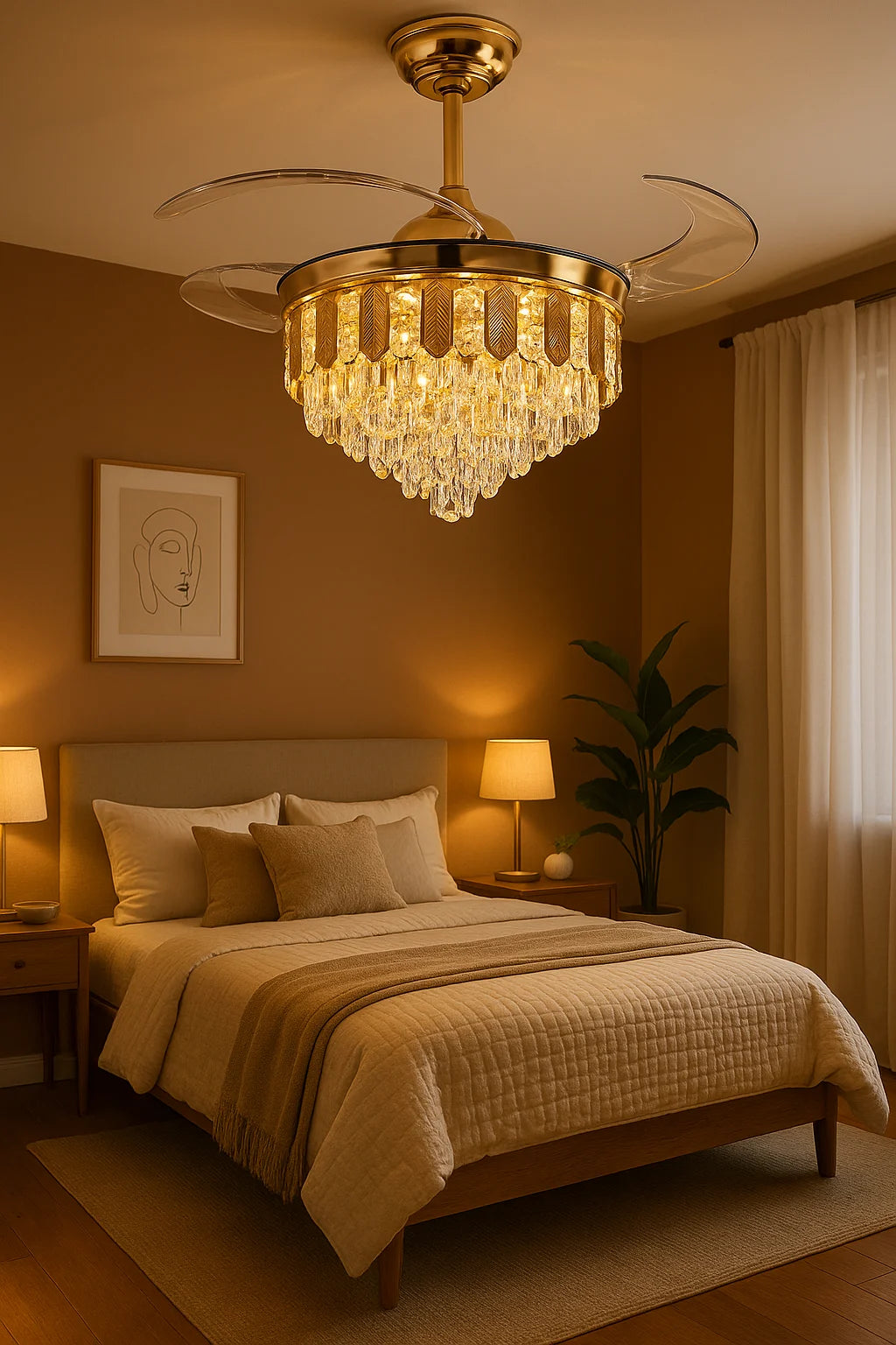 B&B Majestic Glow Crystal Ceiling Fan – K6260
