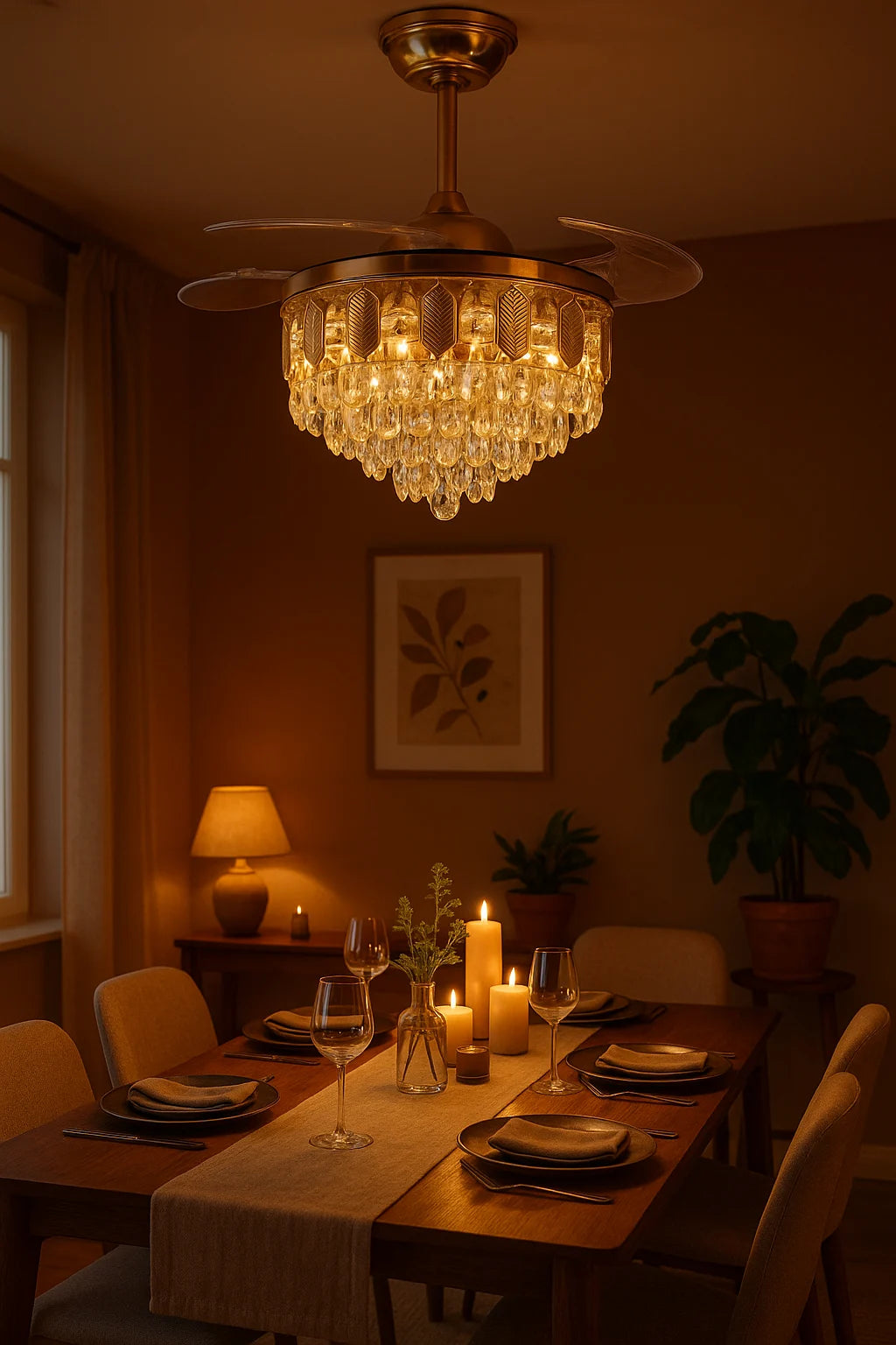 B&B Majestic Glow Crystal Ceiling Fan – K6260