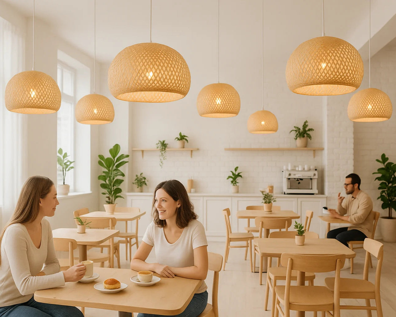 B&B Handwoven Bamboo Dome Pendant Light
