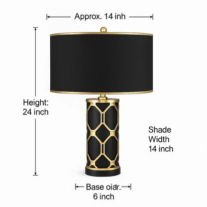 B&B Black Gold Halo Table Lamp