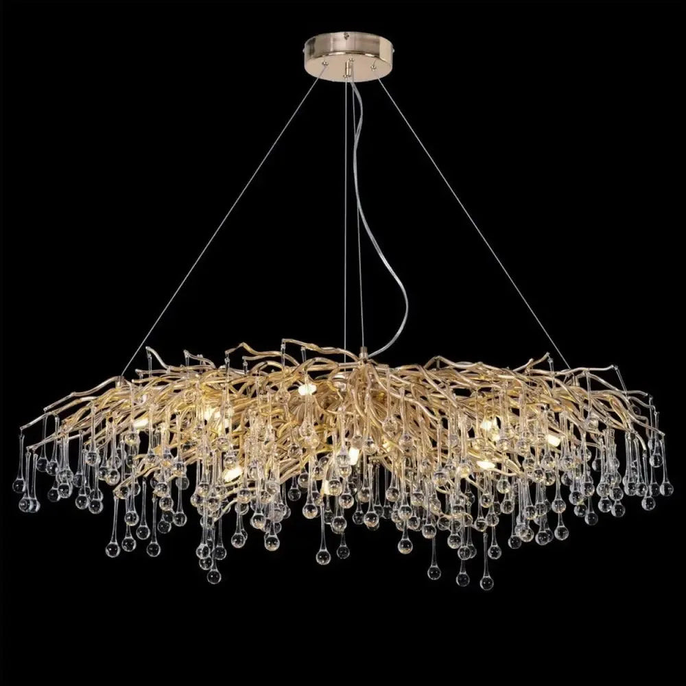 Enchanting Tree Branch Crystal Chandelier – Golden Forest Elegance