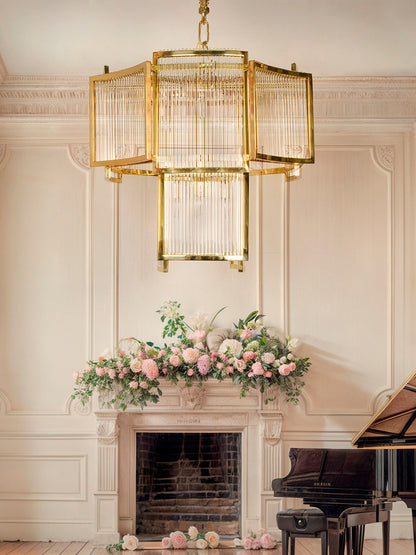 Aurora Prism Grand Chandelier – Layered Glass Rod Luxury