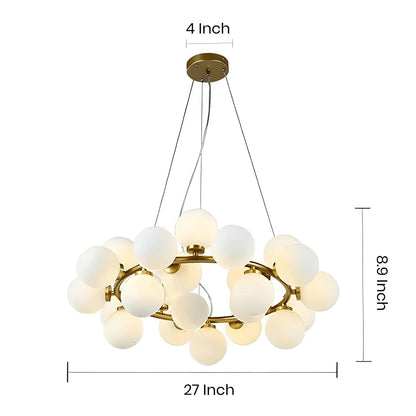 25‑Globe Gold Sphere Chandelier – Modern Radiance
