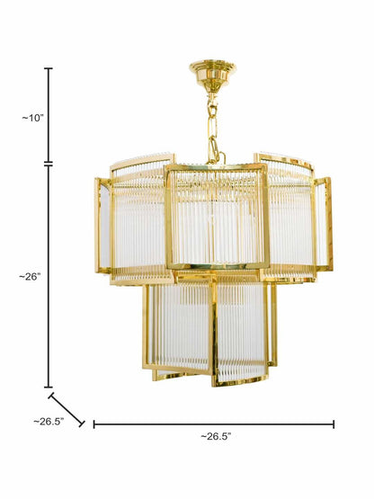 Aurora Prism Grand Chandelier – Layered Glass Rod Luxury