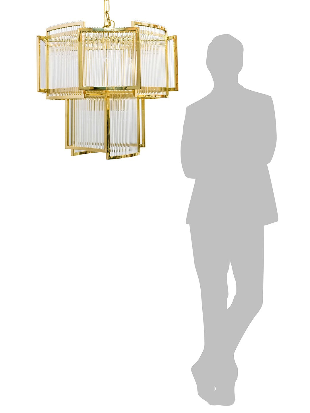 Aurora Prism Grand Chandelier – Layered Glass Rod Luxury