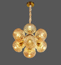 Original supplier image of A049-13 Amber thirteen-lamp globe cluster chandelier.