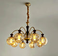 Original supplier image of A270-8 Amber eight-globe arm chandelier.