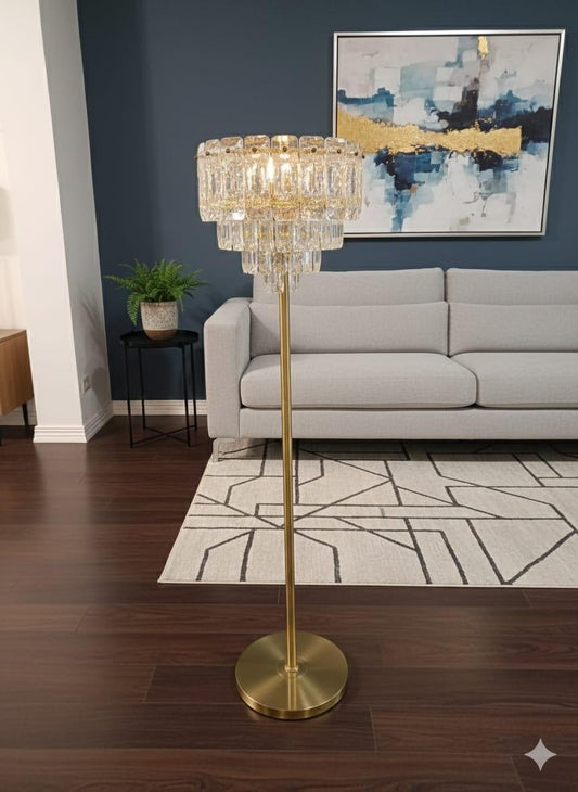 Original supplier illustration of L-6902 tiered accent floor lamp; room scale unverified