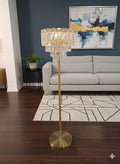 Original supplier illustration of L-6902 tiered accent floor lamp; room scale unverified