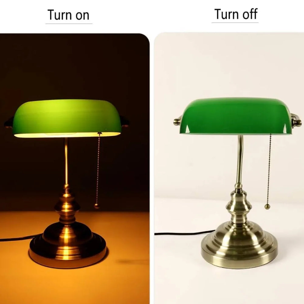 Heritage Banker’s Desk Lamp (Emerald Green)