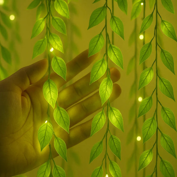 B&B Leaf Vine Decorative LED String Lights – Warm White Hanging Greenery Lights