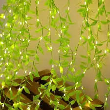 B&B Leaf Vine Decorative LED String Lights – Warm White Hanging Greenery Lights