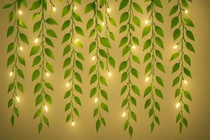 B&B Leaf Vine Decorative LED String Lights – Warm White Hanging Greenery Lights